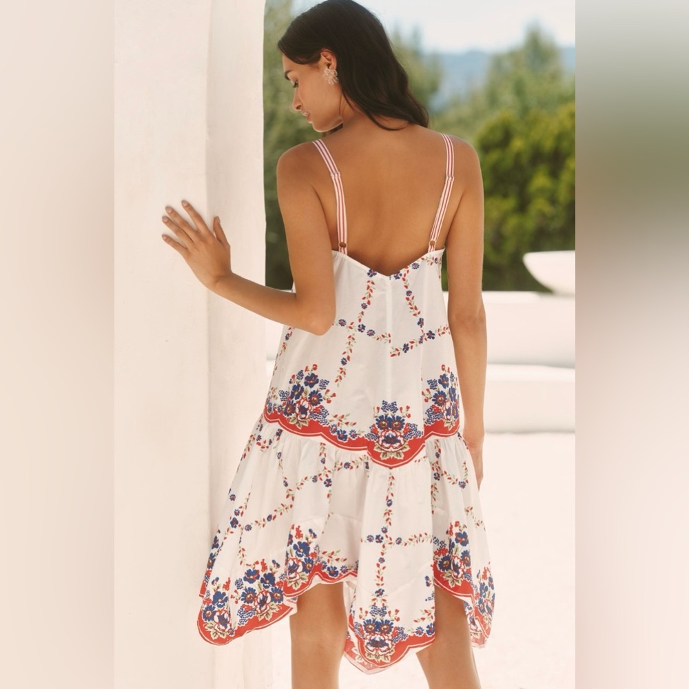 NWT Anthropologie Celandine Plunge-Neck Drop-Waist Cotton Midi Dress Sz XL - Picture 2 of 12